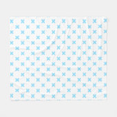 Babyblauwe kruisstiften op wit fleece deken (Voorkant (Horizontaal))