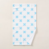 Babyblauwe kruisstiften op wit handdoek (Handdoek)