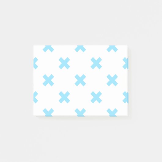 Babyblauwe kruisstiften op wit post-it® notes (Voorkant)