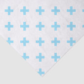 Babyblauwe kruisstiften op wit tissuepapier (Detail)