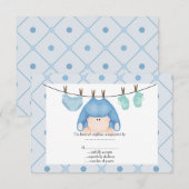 babyblauwe lijn baby rsvp (Voorkant / Achterkant)