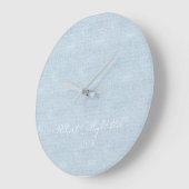 Babyblauwe linen Fabric Volledige naam Datum urser Grote Klok (Hoek)