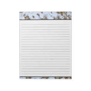 Babyblauwe marmer met gouden inleg 8,5 x 11 notitieblok