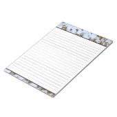 Babyblauwe marmer met gouden inleg 8,5 x 11 notitieblok (Schuin)