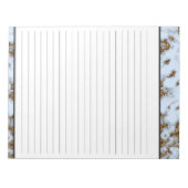 Babyblauwe marmer met gouden inleg 8,5 x 11 notitieblok (Voorkant)