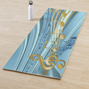 Babyblauwe Muzieknoden Yogamat