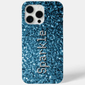 Babyblauwe nepschitteringen glinstert Uw tekst Case-Mate iPhone Case (Achterkant)