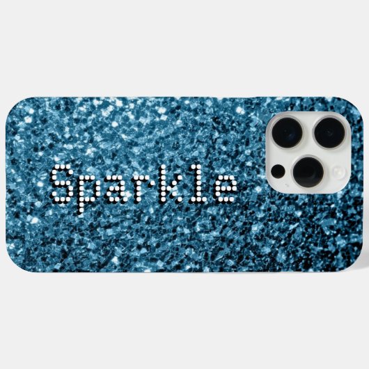 Babyblauwe nepschitteringen glinstert Uw tekst Case-Mate iPhone Case (Achterkant (horizontaal))