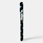 Babyblauwe polka kruist zwart Case-Mate iPhone case (Achterkant / Links)