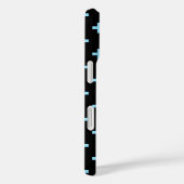 Babyblauwe polka kruist zwart Case-Mate iPhone case (Achterkant / Rechts)