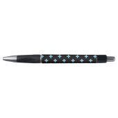 Babyblauwe polka kruist zwart pen (Voorkant)