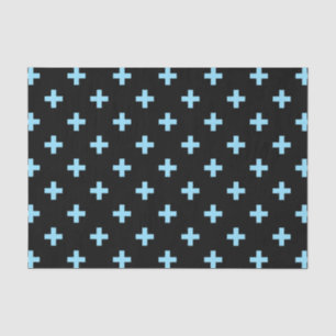 Babyblauwe polka kruist zwart tissuepapier