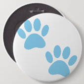 Babyblauwe puppyleenprinters ronde button 6,0 cm (Voorkant /achterkant)