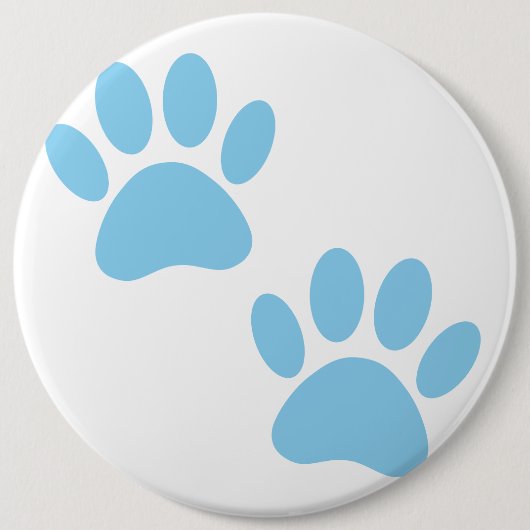 Babyblauwe puppyleenprinters ronde button 6,0 cm (Voorkant)
