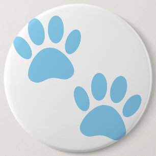 Babyblauwe puppyleenprinters ronde button 6,0 cm