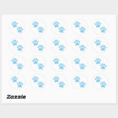 Babyblauwe puppyleenprinters ronde sticker (Vel)