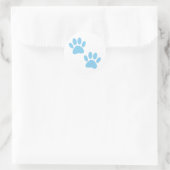 Babyblauwe puppyleenprinters ronde sticker (Tas)