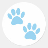Babyblauwe puppyleenprinters ronde sticker (Voorkant)