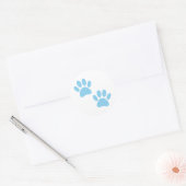 Babyblauwe puppyleenprinters ronde sticker (Envelop)