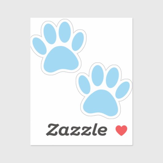 Babyblauwe puppyleenprinters sticker (Vel)