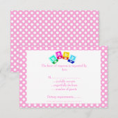 babyblauwe stipblokken RSVP kaartje (Voorkant / Achterkant)