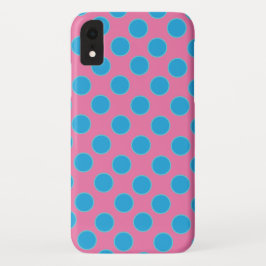 Babyblauwe Stippen op roze achtergrond Case-Mate iPhone Case