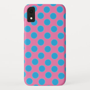 Babyblauwe Stippen op roze achtergrond Case-Mate iPhone Case