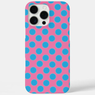 Babyblauwe Stippen op roze achtergrond iPhone 16 Pro Max Hoesje
