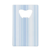 Babyblauwe strepen creditkaart flessenopener (Voorkant)