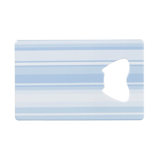 Babyblauwe strepen creditkaart flessenopener (Achterkant Horizontaal)