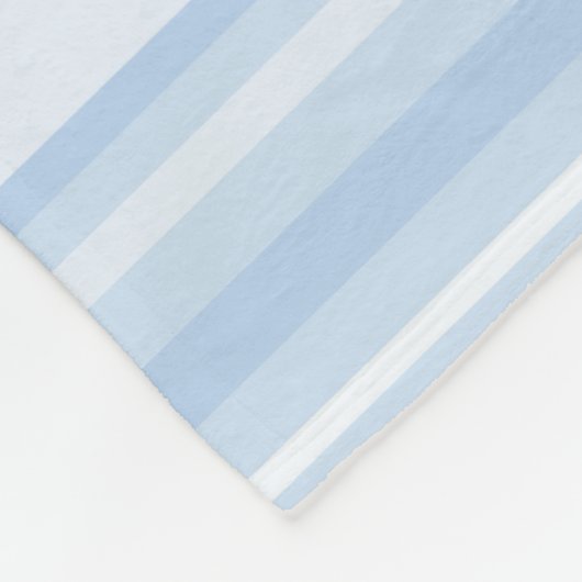 Babyblauwe strepen fleece deken (Hoek)