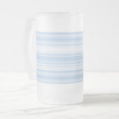 Babyblauwe strepen matglas bierpul (Voorkant links)