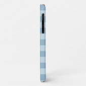 Babyblauwe strepen met bruin monogram Case-Mate iPhone case (Achterkant/links)