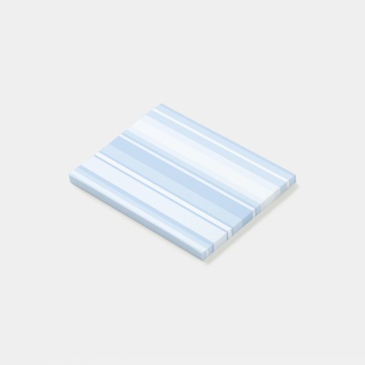 Babyblauwe strepen post-it® notes (Schuin)