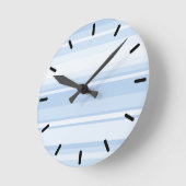 Babyblauwe strepen ronde klok (Hoek)