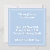 Babyblauwe strepen simpele elegant kaart (Achterkant)