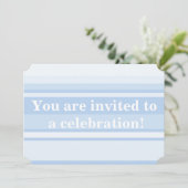 Babyblauwe strepen simpele elegant kaart (Staand voorkant)