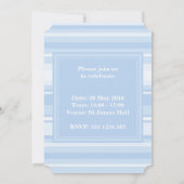 Babyblauwe strepen simpele elegant kaart (Achterkant)