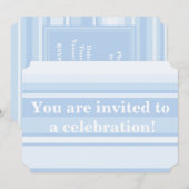 Babyblauwe strepen simpele elegant kaart (Voorkant / Achterkant)