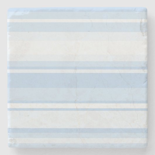 Babyblauwe strepen stenen onderzetter (Voorkant)