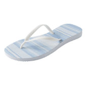 Babyblauwe strepen teenslippers (Schuin)