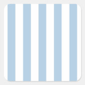 Babyblauwe strepen vierkante sticker (Voorkant)