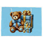 Babyblauwe teddybeer groot cadeauzakje (Achterkant)