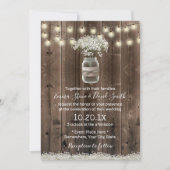 Babybloem Floral Jar Rustic Barn Wood Wedding Kaart (Voorkant)