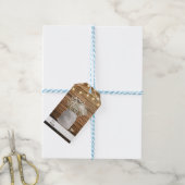 Babybloem in Rustic Mason Jar & Lights Cadeaulabel (Met Touw)