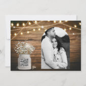 Babybloem in Rustic Mason Jar & Lights Kaart (Achterkant)
