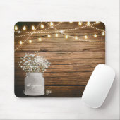 Babybloem in Rustic Mason Jar & Lights Muismat (Met muis)