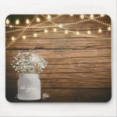Babybloem in Rustic Mason Jar & Lights Muismat (Voorkant)