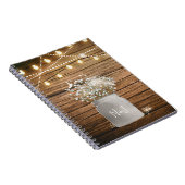 Babybloem in Rustic Mason Jar & Lights Notitieboek (Rechterzijde)