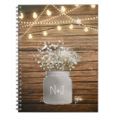 Babybloem in Rustic Mason Jar & Lights Notitieboek (Voorkant)
